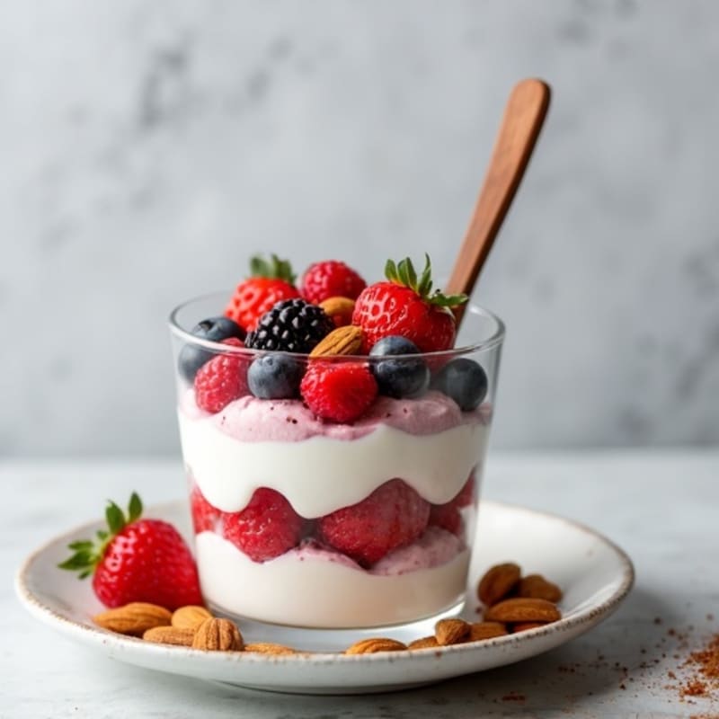 Greek Yogurt Protein Parfait with Berries and Almonds