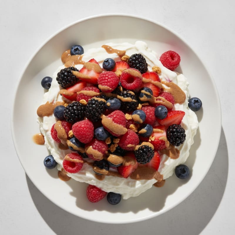 Silky Greek Yogurt Protein Mousse with Mixed Berries