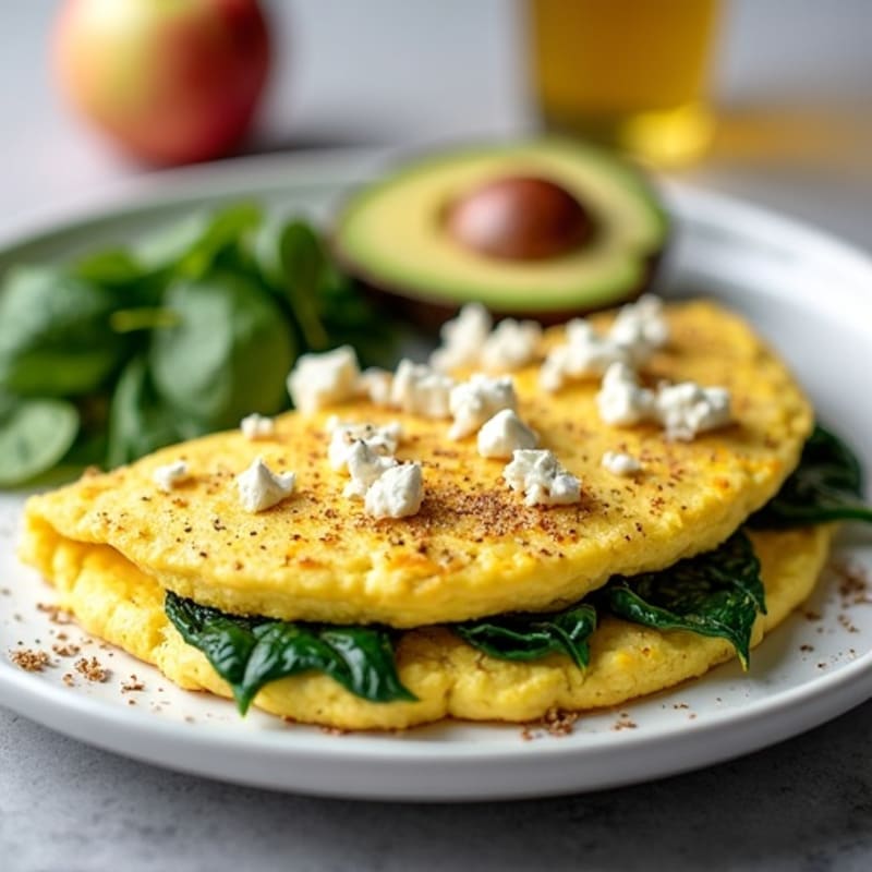 Egg White Omelette with Spinach and Feta