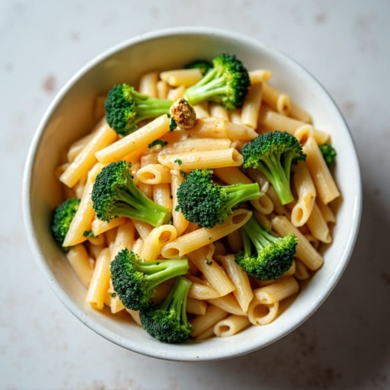 Creamy Cashew Pasta with Roasted Broccoli