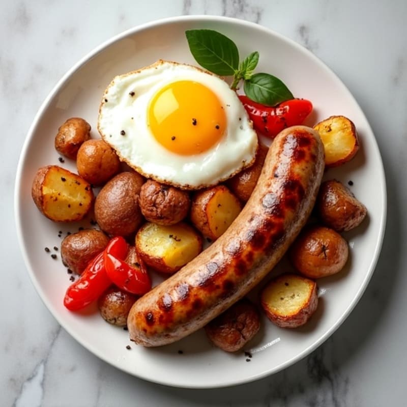 Sheet Pan Roasted Sausage and Crispy Potatoes with Bell Peppers
