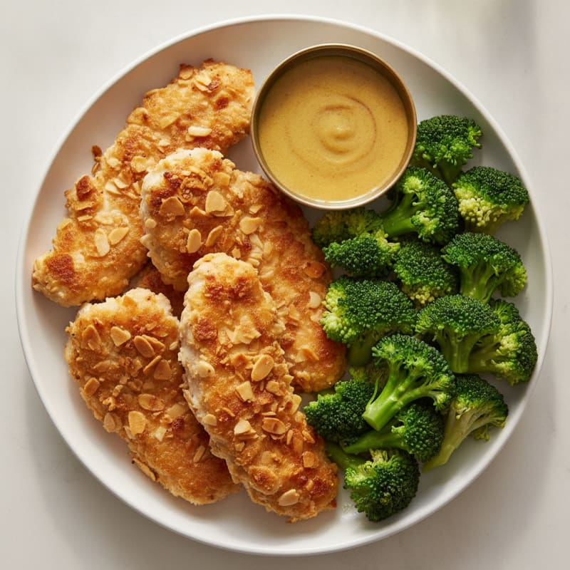 Almond-Crusted Chicken Tenders with Honey Mustard
