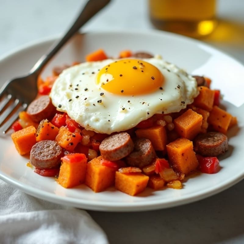 Protein-Packed Sweet Potato Hash with Eggs