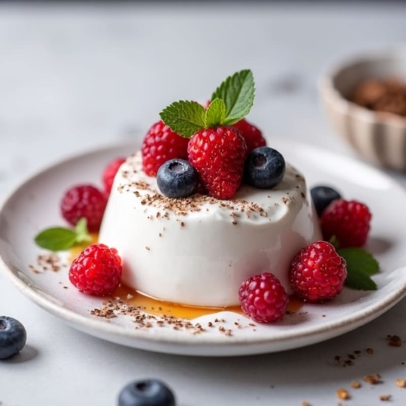 Greek Yogurt Protein Mousse with Mixed Berries