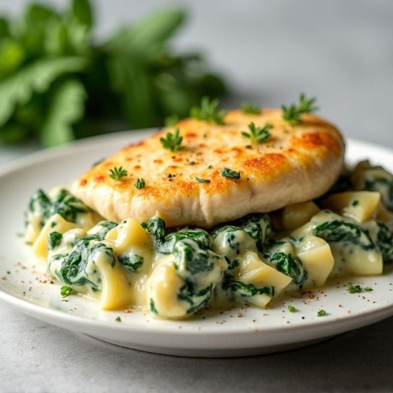 Creamy Spinach Artichoke Chicken Bake