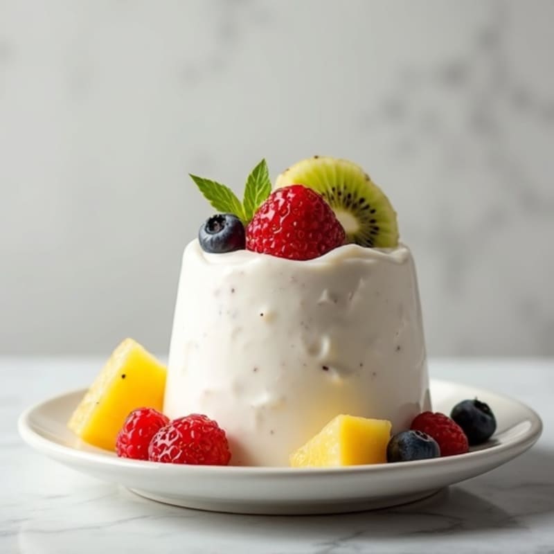 Creamy Greek Yogurt Protein Mousse with Mixed Fruit