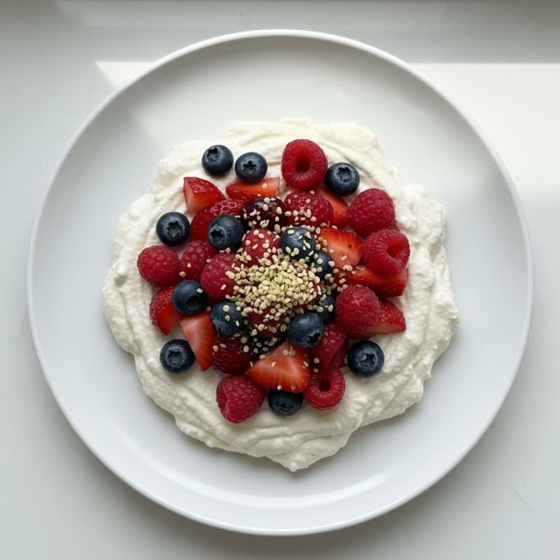 Silky Greek Yogurt Protein Mousse with Mixed Berries