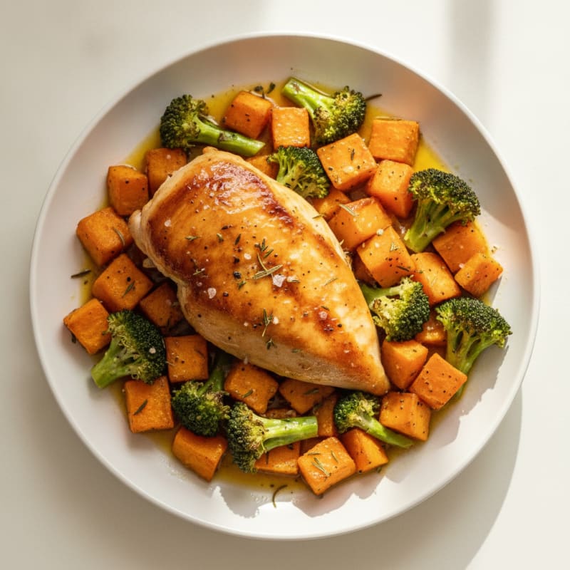 Herb-Roasted Chicken with Sweet Potatoes