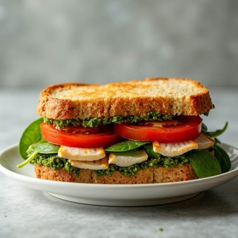 Crispy Whole Grain Turkey Pesto Panini