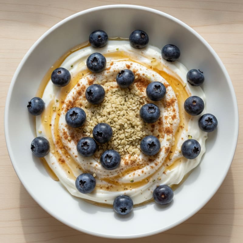 Protein-Packed Greek Yogurt Bowl with Blueberries and Hemp Hearts