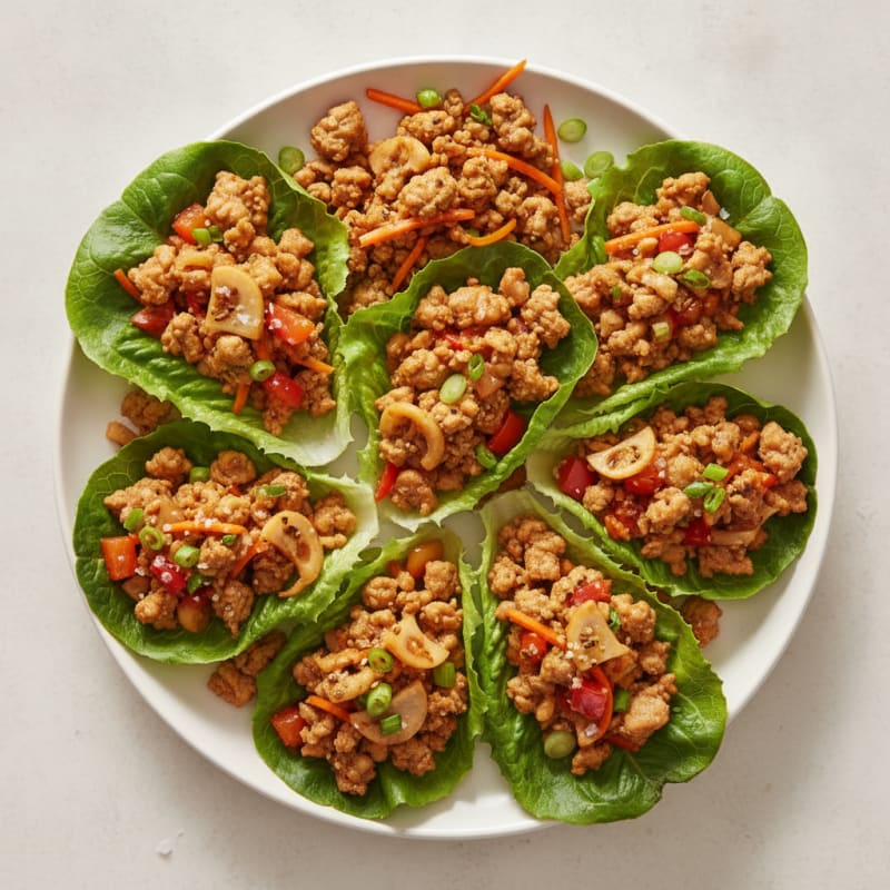 Chicken Lettuce Wraps with Fresh Vegetables
