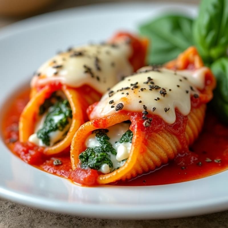 Baked Spinach Ricotta Stuffed Shells