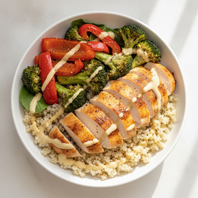 Chicken and Roasted Vegetable Power Bowl