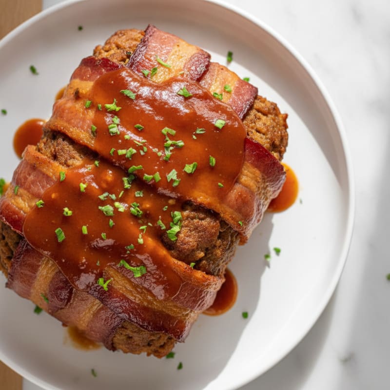 BBQ Bacon-Wrapped Meatloaf with Glaze