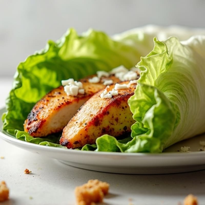 Crispy Grilled Chicken Caesar Lettuce Wrap