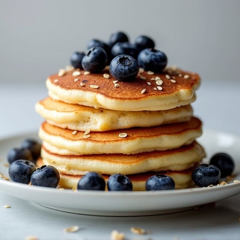Cottage Cheese Protein Pancakes with Fresh Berries