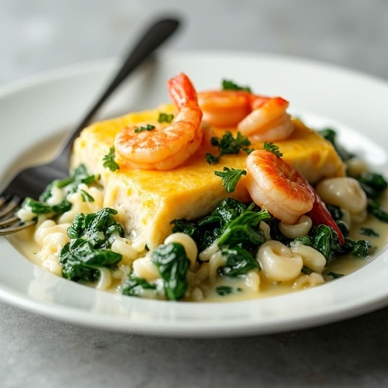 Creamy Baked Seafood Spinach Casserole