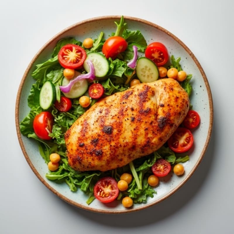 Spiced Roasted Chicken with Crisp Vegetable Salad