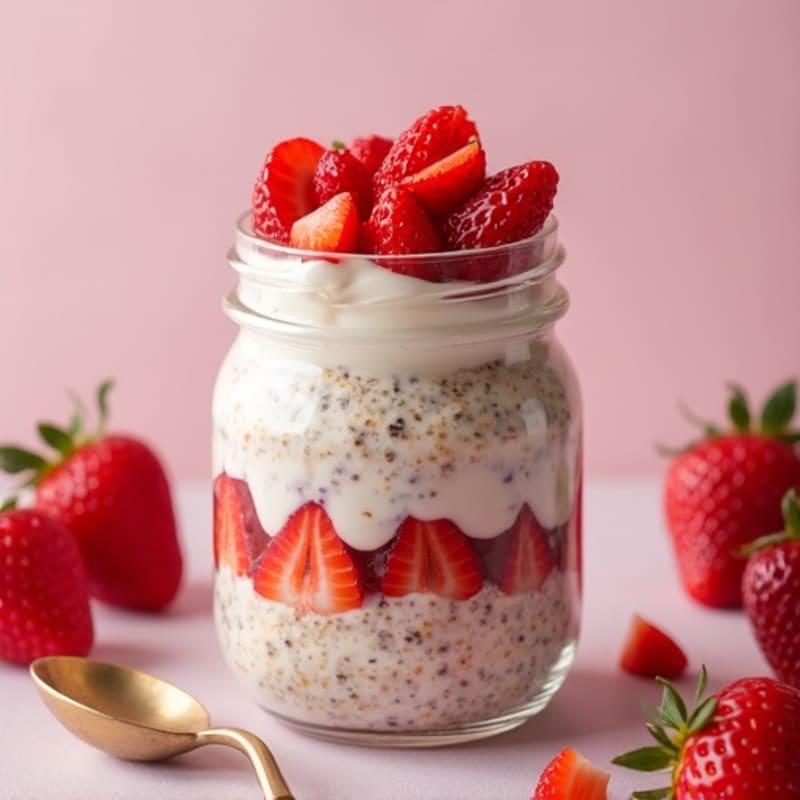 Strawberry Shortcake Overnight Oats