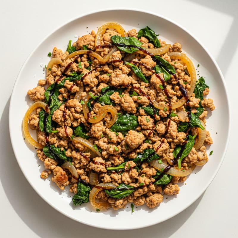 Caramelized Onion and Tender Turkey Skillet