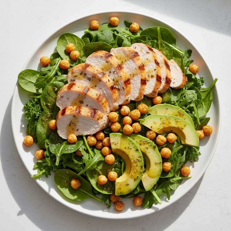 Grilled Turkey Breast Salad with Crunchy Chickpeas