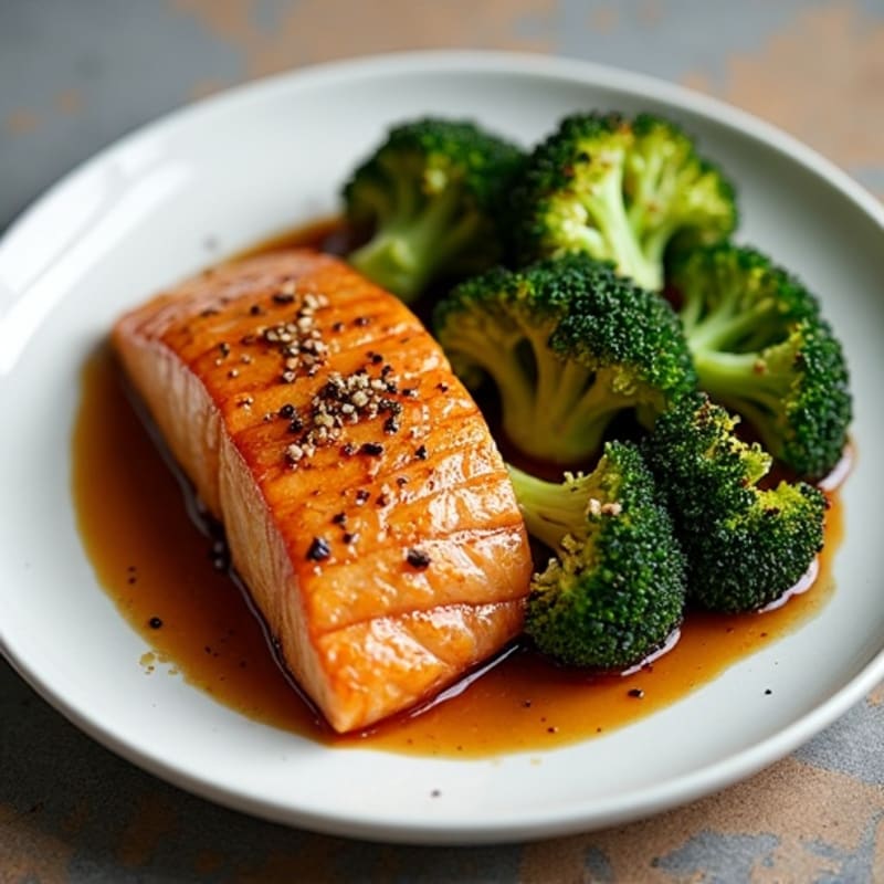 Sheet Pan Teriyaki Glazed Salmon with Roasted Broccoli