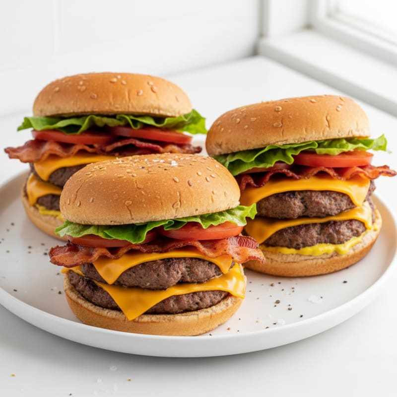 Crispy Double Bacon Cheeseburger Sliders