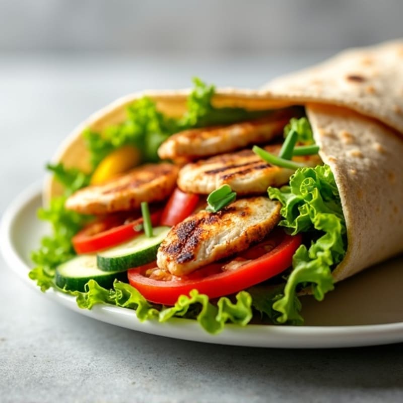 Fresh Grilled Chicken Wrap with Crunchy Veggies