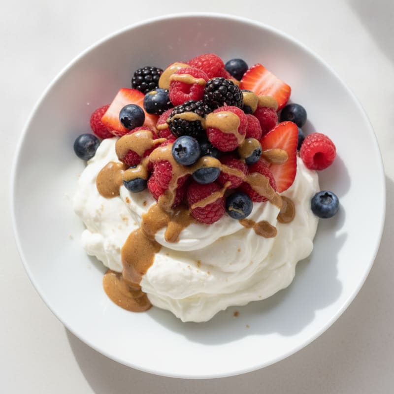 Silky Greek Yogurt Protein Mousse with Fresh Berries