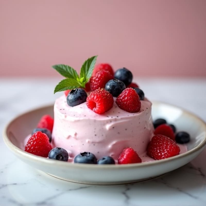 Silky Greek Yogurt Protein Mousse with Mixed Berries