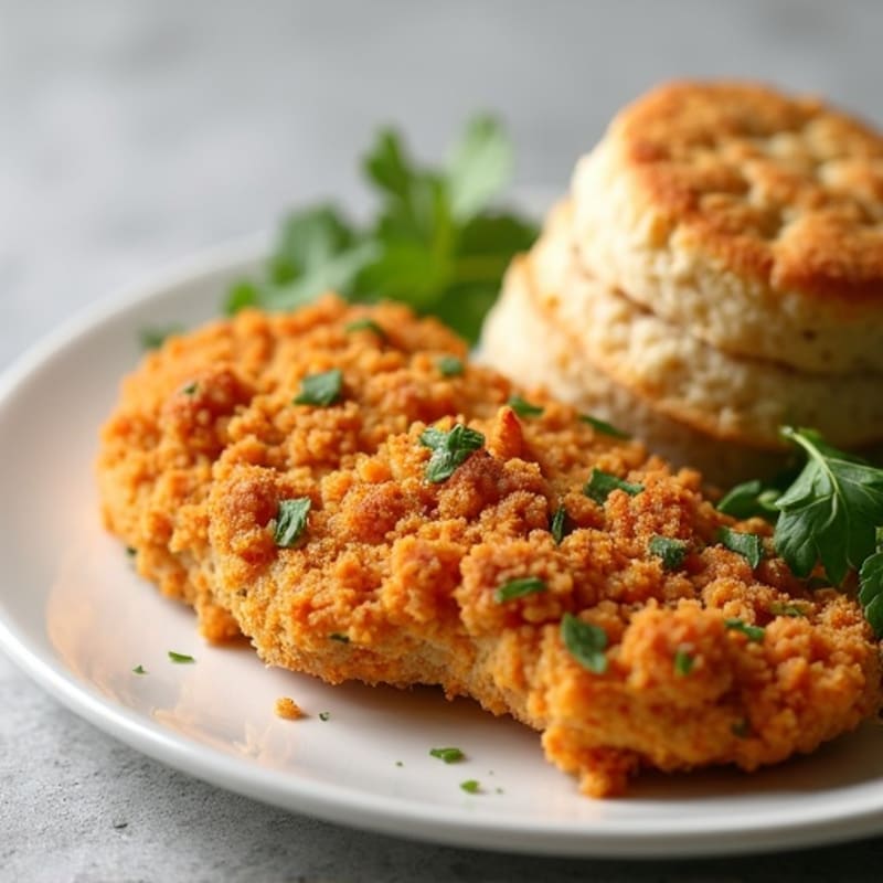 Crispy Oven-Baked Chicken with Fluffy Whole Wheat Biscuits