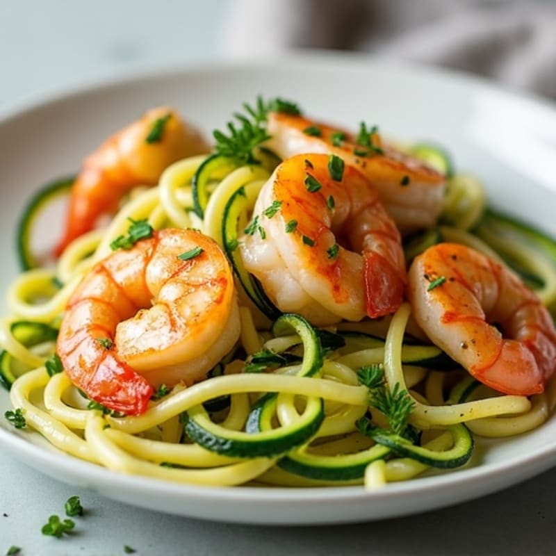 Pan-Seared Lemon Garlic Butter Shrimp with Zucchini Noodles