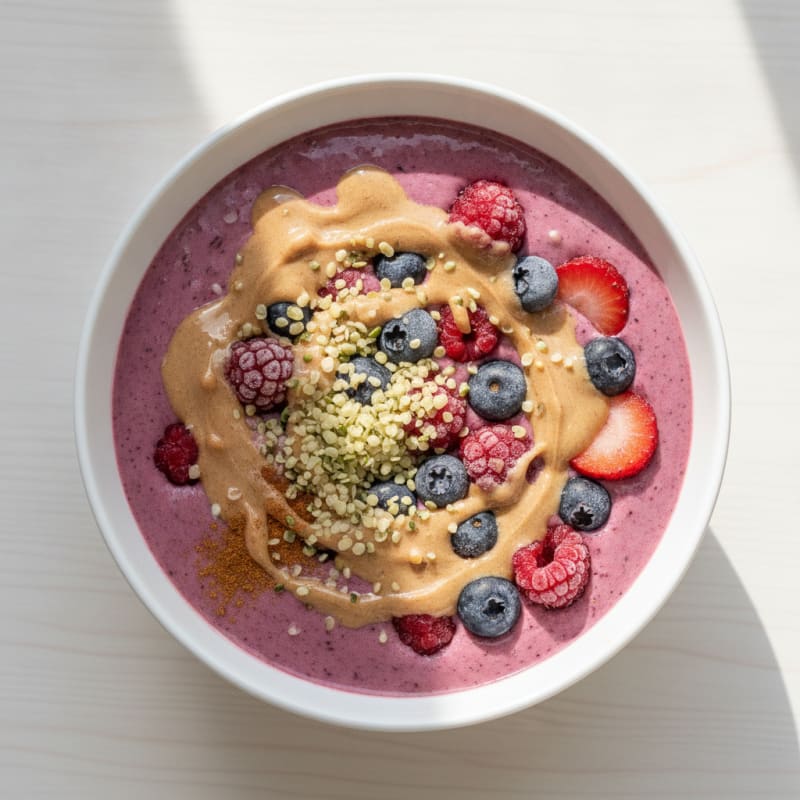 Berry and Almond Protein Smoothie Bowl