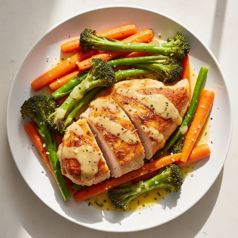 Crispy Lemon-Herb Roasted Chicken with Vegetables