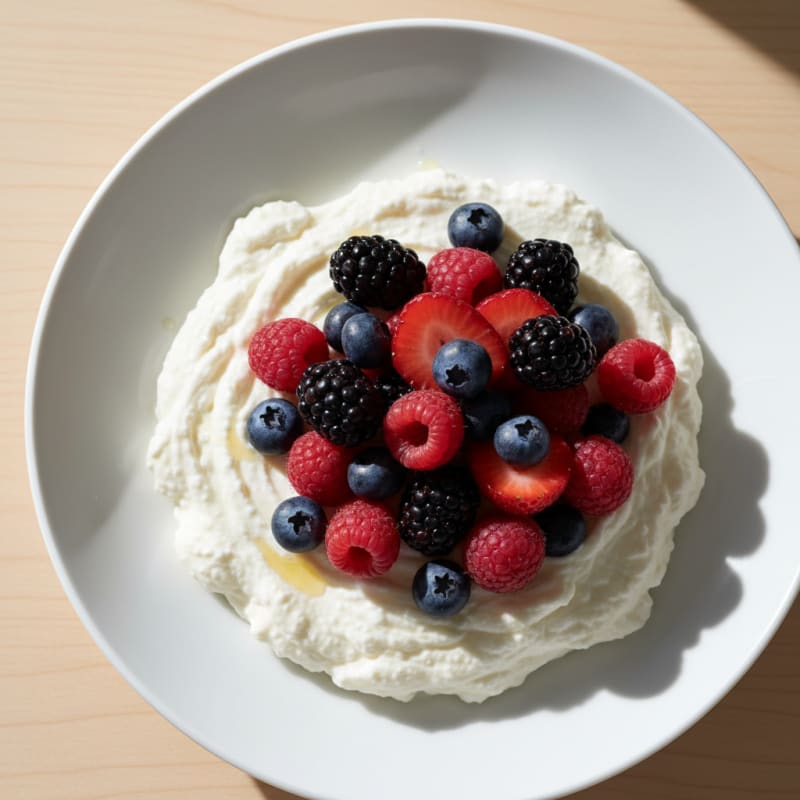 Silky Greek Yogurt Protein Mousse with Mixed Berries