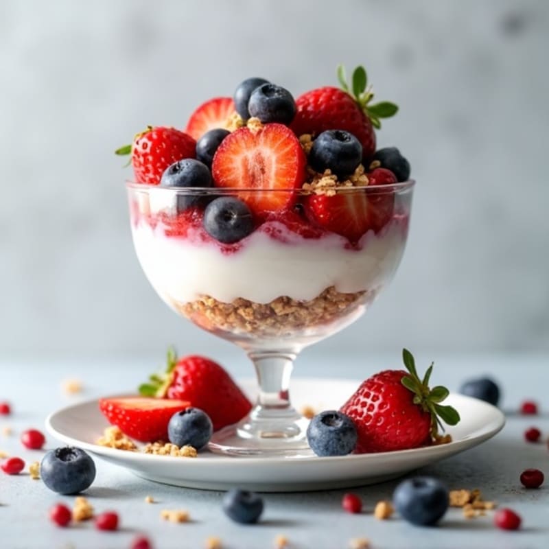 Greek Yogurt Protein Parfait with Mixed Berries
