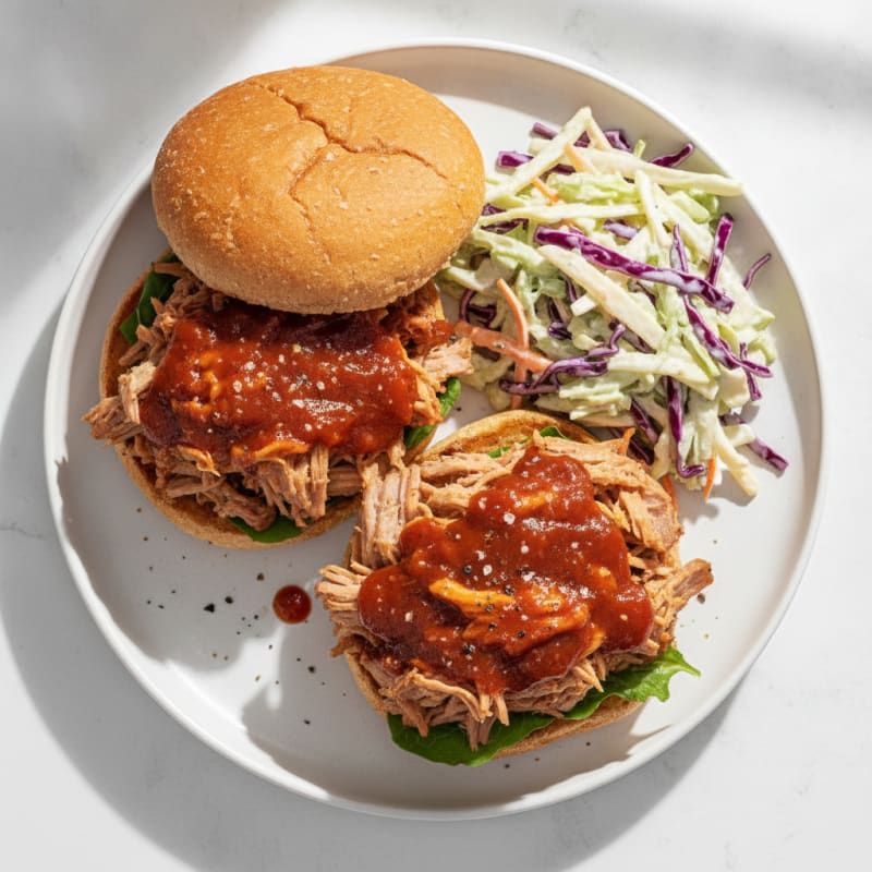 BBQ Pulled Pork Sandwiches with Coleslaw