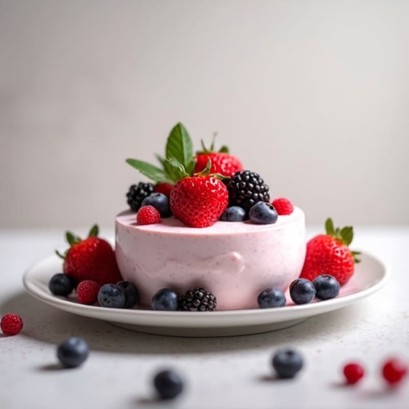 Greek Yogurt Protein Mousse with Mixed Berries
