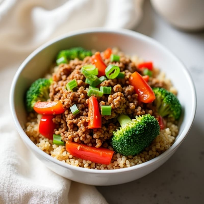 Ginger-Garlic Ground Pork Stir-Fry Bowl