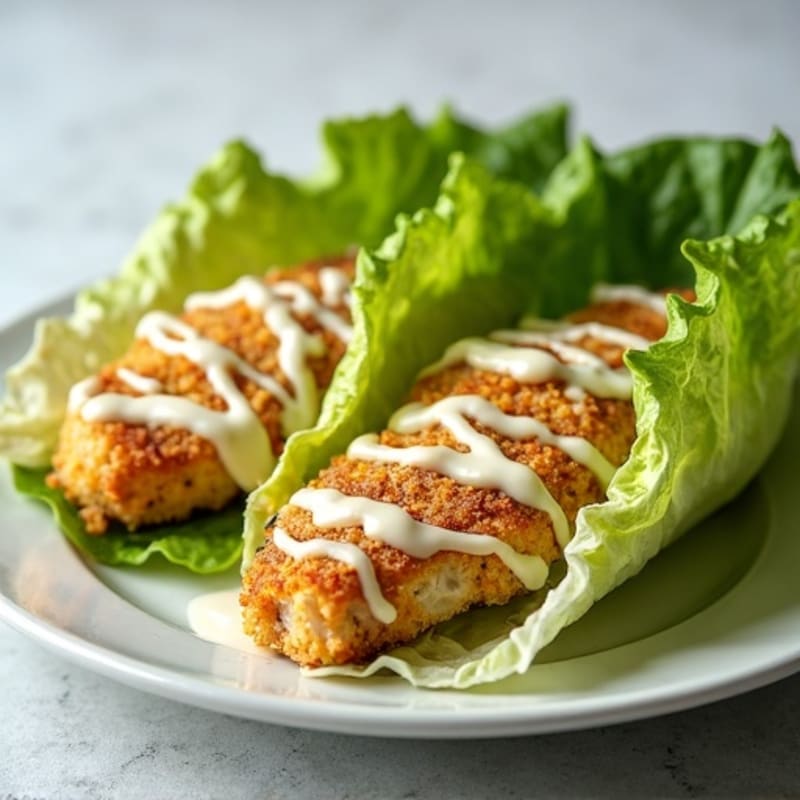 Crispy Chicken Caesar Lettuce Wraps