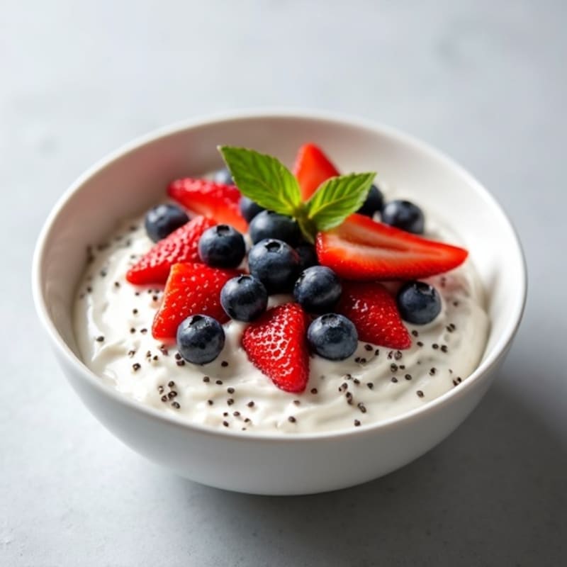 Creamy Greek Yogurt Bowl with Chia Seeds and Fresh Berries