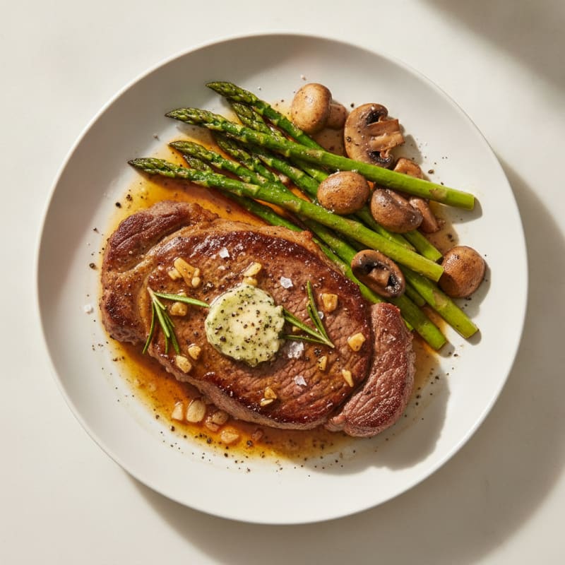 Pan-Seared Steak with Garlic Herb Butter