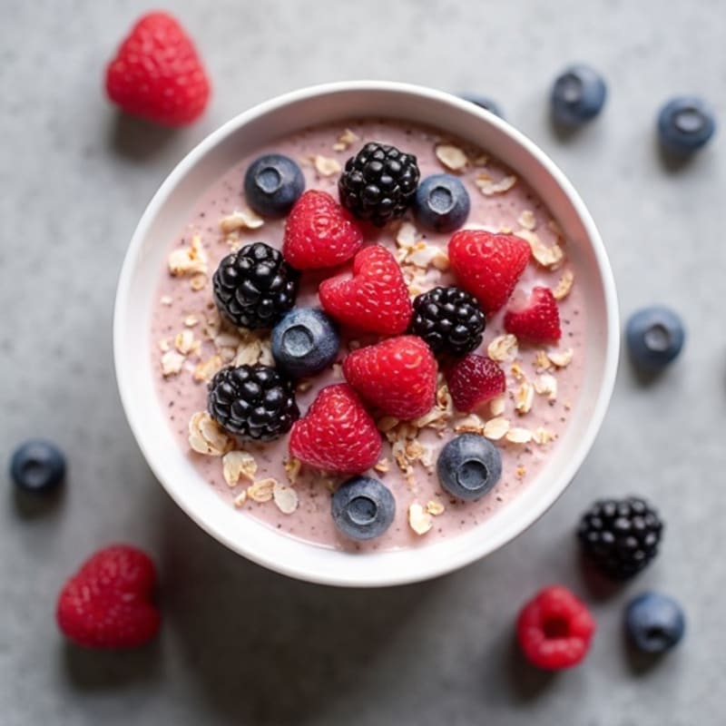 Creamy Berry Protein Overnight Oats