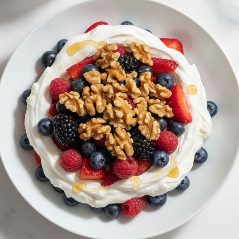 Greek Yogurt Protein Parfait with Mixed Berries