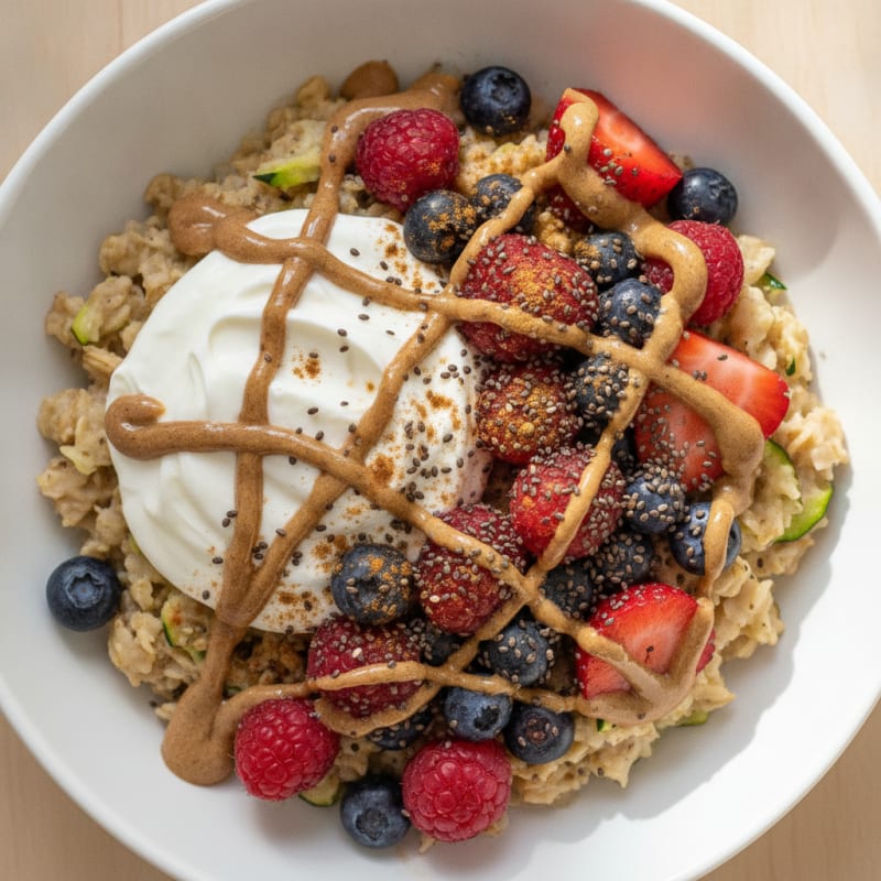 Creamy Greek Yogurt Oats with Mixed Berries and Chia