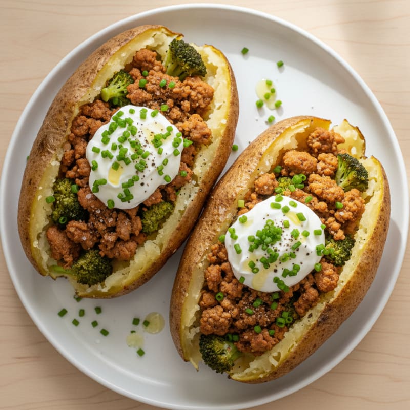 Loaded Baked Potatoes with Savory Toppings