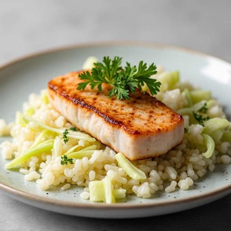Flaky Tuna with Crunchy Cabbage and Steamed Rice