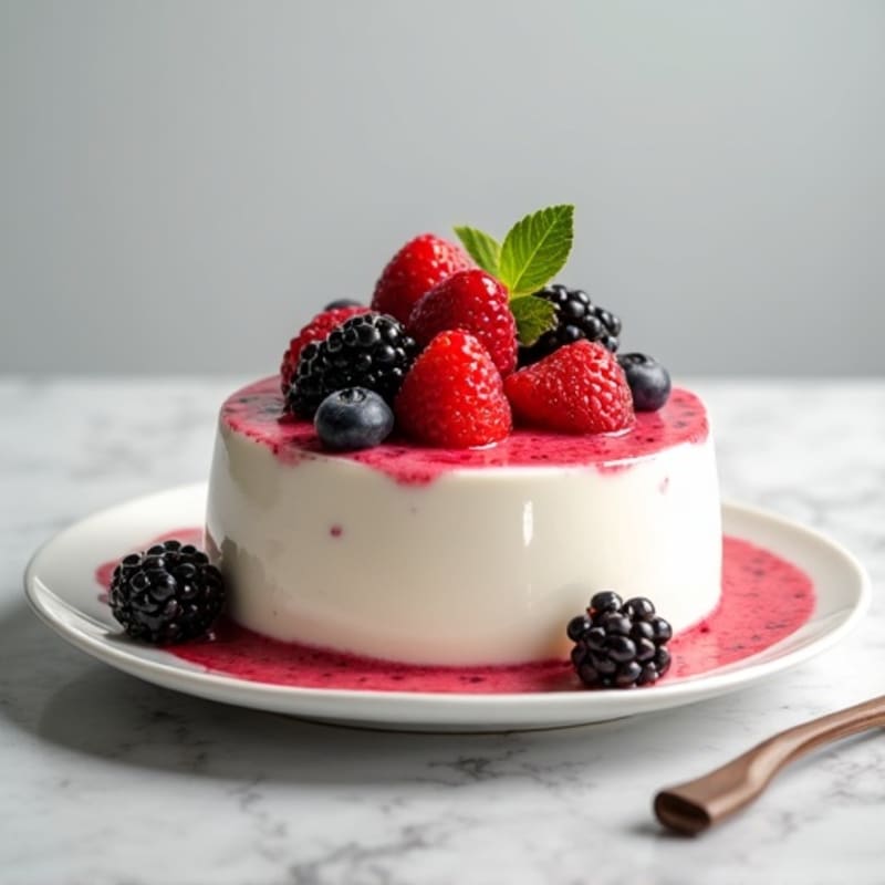 Vanilla Greek Yogurt with Protein Powder and Fresh Berries