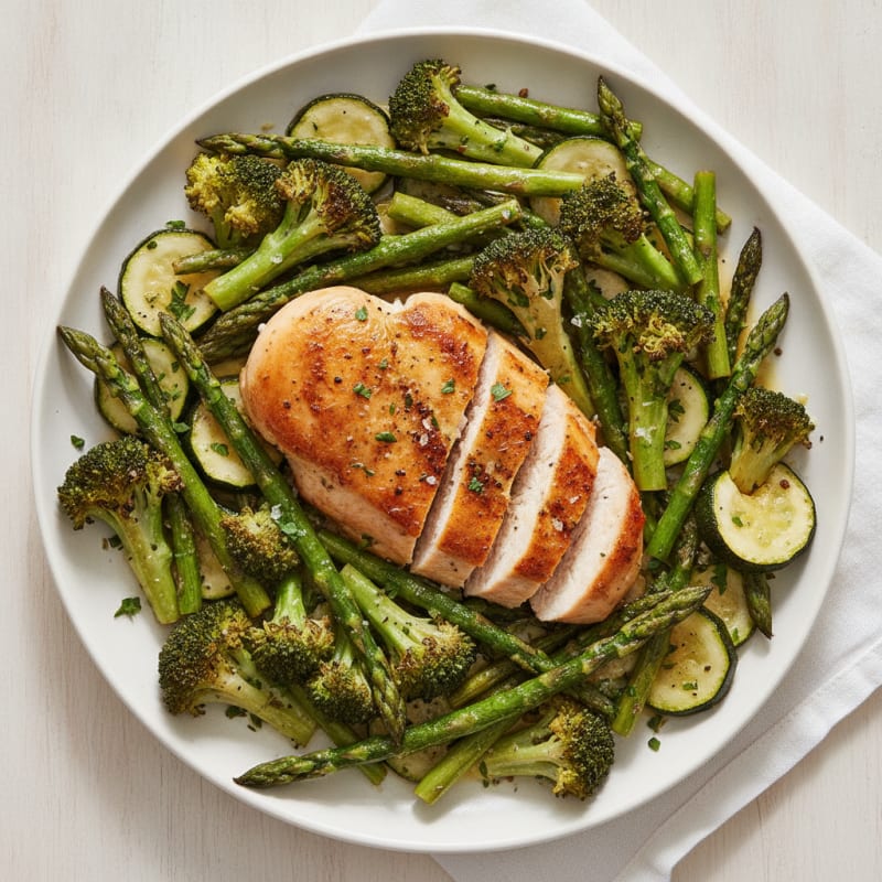 Roasted Green Vegetable Medley with Herbs