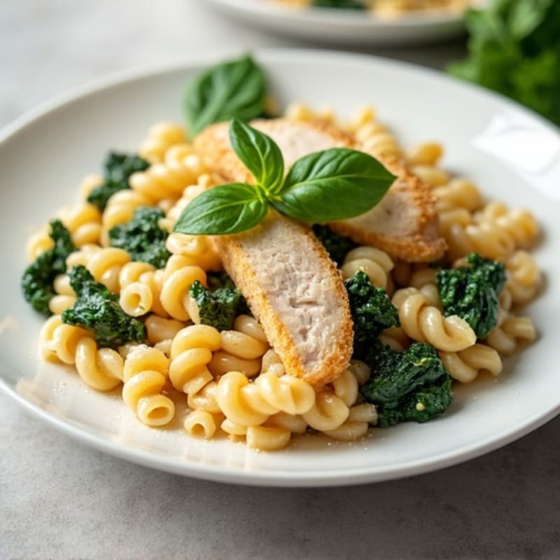 Creamy Lemon Garlic Chicken Pasta with Fresh Spinach